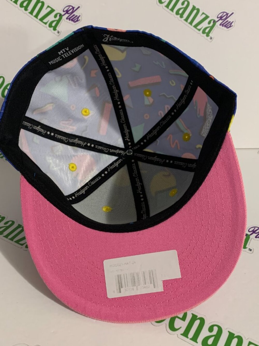 Headgear Classics Hat HGC Fitted MTV Music Television Blue Pink Cap 7 1/2 - Picture 6 of 7
